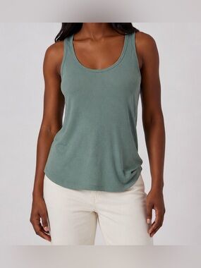 Vince Green Scoop Neck Tank Dress Size XL Pima Cotton Modal Sleeveless Dress